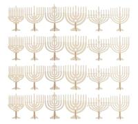 Casiler Kit De Hanoucca 24 Pièces, Menorah en Bois pour Enfants À Peindre, Hanoucca, Décoration Hanoucca, Kit De en Bois, Étoile De David, Toupie, Kit Créatif, pour