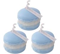 Casiler Lot De 3 Bougies Parfumées en Forme De Macaron, en Cire De Soja, pour L'aromathérapie Décoration De Maison, des Mariages des Fêtes.