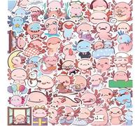 Casiler Lot de 50 Autocollants Axolotl Imperméables, Motif Animaux De Dessin Animé, pour Bouteille D', Ordinateur Portable, Bagages, Scrapbooking, Skateboard