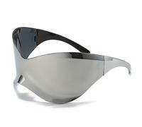 Casiler Lunettes De sans Monture Y2k Lunettes De Punk Surdimensionnées Femmes Hommes Lunettes De De Luxe One Piece Eyewear Shades