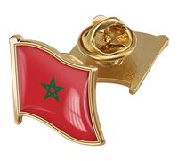 Casiler Maroc Country Flag Brooch Broche Metal Emlège Badge National Emblem Brooch Badge Pin pour Hommes Femmes