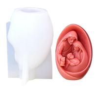 Casiler Moule De Bougie en Silicone 3D De Nativité De Sainte, Bougie D'aromathérapie De Jésus, Artisanat en Époxy, Moule De Famille De Jésus, Décoration De Maison