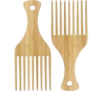 Casiler Peigne en Bois À Dents Larges, 2 Pièces, Brosses À Non Statiques, Peigne À Boucles, Brosses De Massage, Peigne Afro pour Bouclés