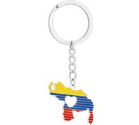 Casiler Porte-clés Carte du Venezuela en Acier Inoxydable, Porte-clés Drapeau Vénézuélien, Souvenir De Culture Vénézuélienne, Cadeau pour Hommes Femmes