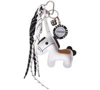 Casiler Porte-clés Cheval en Cuir Fait Main, Breloque De Tendance, Anneau De Porte-clés Cheval en Corde Tressée À Main