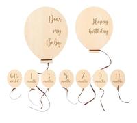 Casiler Signe De Cartes D'étape Mensuelles pour Bébé, 9 Pièces en Forme De Ballon en Bois, Accessoire De Photographie De Nouveau-né, Cadeaux De Réception-Cadeau pour Bébé pour Garçons Filles