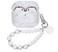 Casililor Coque pour Airpods 4 avec porte-clés en perles de diamant compatible avec AirPod 4e génération (2024) pour femmes et filles