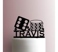 Casino 225-A34 Décoration de gâteau en acrylique Motif jeux de table Rouge 17,8 cm de large