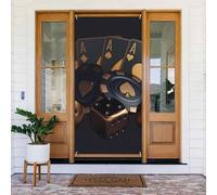 Casino Cards Poker Couvertures de porte décoratives - Bannière de porte pour intérieur et extérieur, décorations printemps/été/automne/hiver, Halloween, Noël