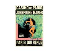 Casino de Paris Josephine Baker Paris Qui Remue Impression sur toile Décoration murale pour salon, chambre à coucher 30 x 45 cm