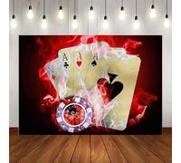 Casino Las Vegas Joyeux Anniversaire fête Photographie Toile de Fond Casino Nuit Hommes Fond dés bannière décorations Affiche Photo 300x200