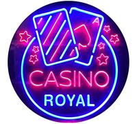 Casino Man Cave Royal Bar Dual Color LED Enseigne Lumineuse Neon Sign Bleu et rouge 400 x 300mm st6s43-i2708-br