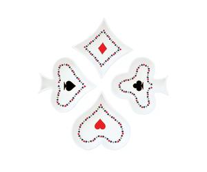CASINO ROYAL coffret 4 coupelles D10.5 cm en porcelaine