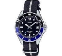 Montre pour homme Casio MDV-10C-1A2 | Bracelet en tissu | Cadran noir | Mouve...