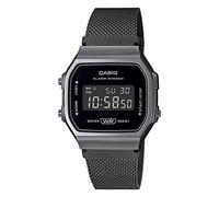 Casio Montre homme Vintage Iconic A168WEMB-1BEF, Noir, Chronométrage, Alarme, Étanche 3 ATM