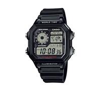 Casio AE1200WH-1A Montre Multifonction analogique et numérique pour Homme Noir