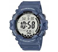 Casio AE1500WH-2A Digital Blue Stap Montre Mixte Adulte, Cadran Noir, 54,4 × 51,2 × 15,7 mm