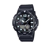 Casio Men's '3D Dial' Quartz Resin Watch, Color:Black (Model: AEQ100W-1AV)