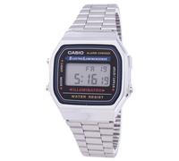 Casio Alarme Chrono Illuminator 12/24 Acier Inoxydable A168WA1WDF Montre Unisexe