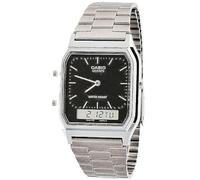 Casio AQ-230A-1D Casio Silver & Black Dual Time Watch - Silver / Silver Digit / Black / One Size