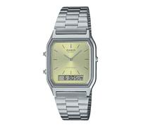 Casio AQ230A-9A Montre analogique et numérique vintage pour homme Cadran doré olive