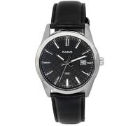 Casio Cadran Noir Quartz Décontractée Cuir Anti-éclaboussures MTP-VD03L-1A Homme