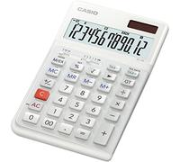Casio JE-12E-WE Calculatrice de bureau blanc Ecran: 12 à pile(s), solaire (l x H x P) 111 x 178 x 24 mm