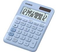 CASIO Calculatrice de bureau MS-20 - solaire/pile, 12 chiffres, écran LCD, bleu clair