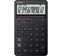 Casio Calculatrice de bureau JW-200DQ-BK, 12 chiffres, grand écran inclinable, façade aluminium, Noir