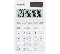 Casio Calculatrice de poche SL-310YC - 10 chiffres, panneau solaire + pile - Blanche