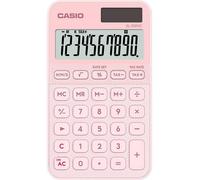 Casio Calculatrice de poche SL-310YC – 10 chiffres, calcul de l'heure – Rose clair
