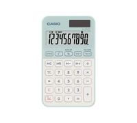 Casio Calculatrice de poche SL-310YC - 10 chiffres - Grand écran - Etui de protection inclus - Vert Clair