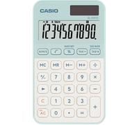 Casio Calculatrice de poche SL-310YC – 10 chiffres, solaire+pile, vert clair, 70×8.6×120 mm