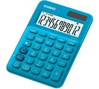Casio Calculatrice MS-20UC-BU – 12 chiffres, panneau solaire et pile – Bleu 2,3x10,5x14,95 cm