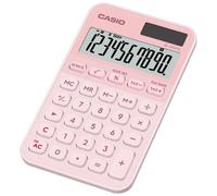 Casio Calculatrice de poche SL-310YC – 10 chiffres, calcul de l'heure – Rose clair