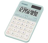 Casio Calculatrice de poche SL-310YC – 10 chiffres, solaire+pile, vert clair, 70×8.6×120 mm