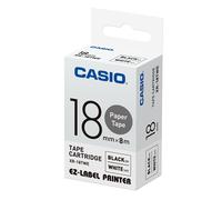 Casio Cassette Ruban Xr-18twe Noir Sur Blanc, 18 Mm / 8 M