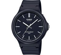 Casio Collection Unisex Analogue Quartz Watch with Resin Strap Black/Black/Silve