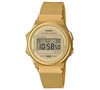Casio Collection Vintage Unisex Digital Watch with Stainless Steel Strap Gold