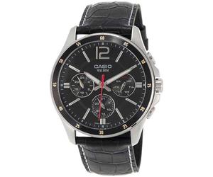 Casio Cuarzo japonés MTP-1374L-1A Montre Multifonction pour Homme avec Bracelet, Noir, Décontracté
