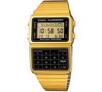 Casio Montre mixte DBC-611G-1D Databank Quartz digital Cadran LCD Bracelet acier plaqué doré