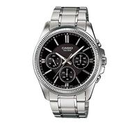 Casio Enticer Acier Inoxydable Cadran Noir À Quartz MTP-1375D-1AV Montre Hommes