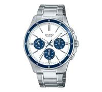 Casio Enticer Men MTP-1374D-7A2VDF Analogique Cadran Blanc Homme (A2348), Argenté, Classique