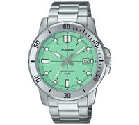 Casio Enticer Men MTP-VD01D-3E1VUDF Cadran analogique bleu turquoise pour hommes (A2336), Argenté, Classique