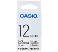Casio EZ-Label Printer XR-12X1 Label Tape Self-Adhesive 12 mm x 8.0 m Black on T