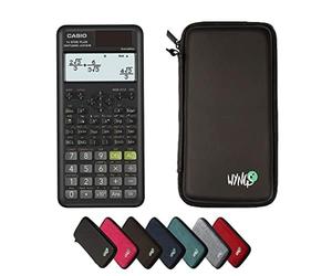 Casio fx-87DE Plus 2nd Edition avec Housse de Protection WYNGS Incluse Noir - Calculatrice Scientifique - Pack de Base