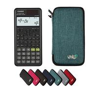 Casio fx-87DE Plus 2nd Edition avec Housse de Protection WYNGS Incluse Turquoise - Calculatrice Scientifique - Pack de Base