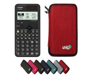 Casio fx-991CW ClassWiz avec Housse de Protection WYNGS Incluse Rouge - Calculatrice Scientifique - Pack de Base