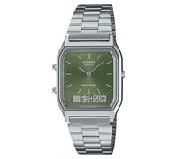 Casio G-Shock AQ230 Montre vintage Collection, Argenté/vert olive, 39mm, Moderne, vintage