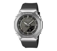 Casio G-Shock GM-S2110-1A1ER - Montre homme noire acier & bracelet silicone, 200 m, résistante aux chocs
